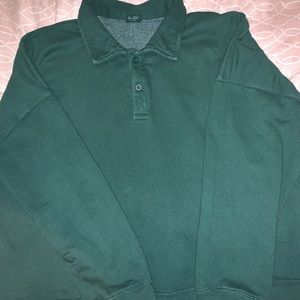 CUTE GREEN BUTTON UP SWEATSHIRT